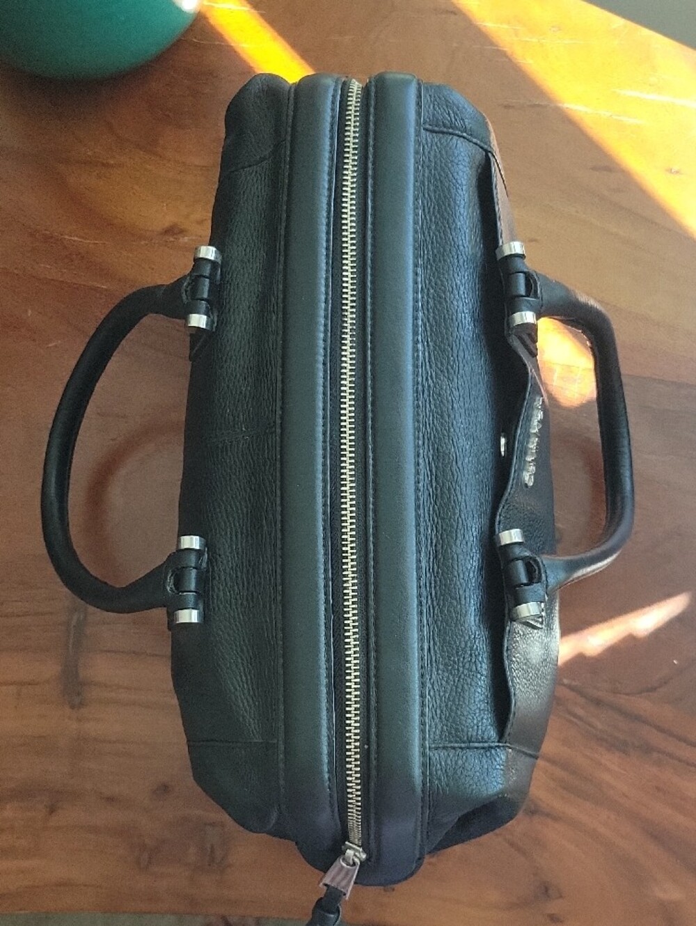 Calvin Klein Black Genuine Pebbled Leather (Doctor's Bag) Satchel - Picture 6 of 11